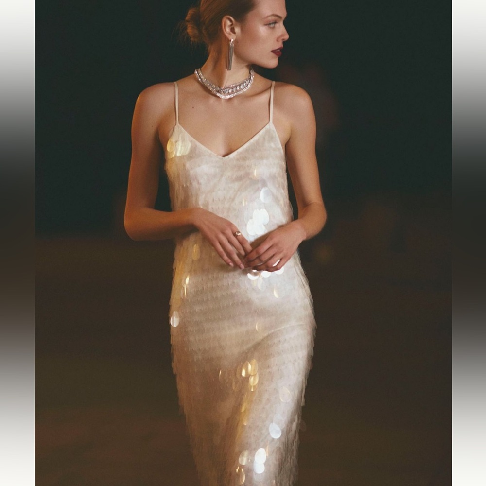 Anthropologie BHLDN amour sequin midi dress XS